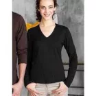 Kariban hosszú ujjú női póló V-Neck 180 fekete