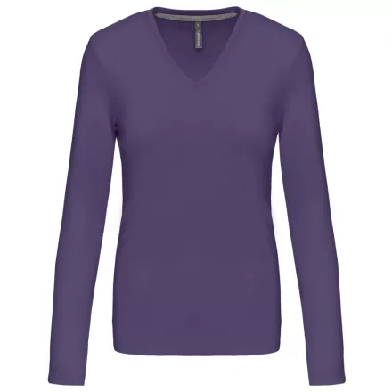 Kariban hosszú ujjú női póló V-Neck 180 lila