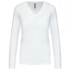 Kariban hosszú ujjú női póló V-Neck 180 fehér