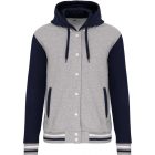 Kariban pulóver Teddy 320 melírozott szürke-tengerkék-fehér