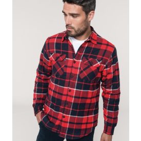 Kariban Sherpa-lined checked overshirt