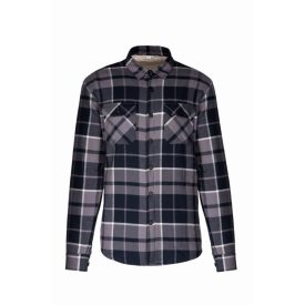Kariban Sherpa-lined checked overshirt