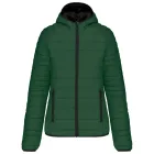 Kariban bélelt női dzseki Light Hooded 340 erdőzöld