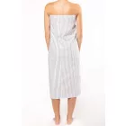 Kariban strandtörölköző Striped Fringed Fouta 380 fehér-füst