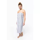 Kariban strandtörölköző Striped Fringed Fouta 380 fehér-füst