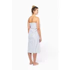 Kariban strandtörölköző Striped Fringed Fouta 380 fehér-füst