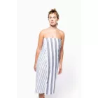 Kariban strandtörölköző Striped Fringed Fouta 380 fehér-füst