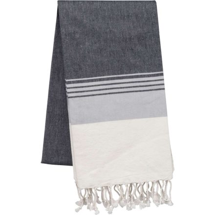 Kariban strandtörölköző Striped Fouta 145 sötétszürke-világosszürke