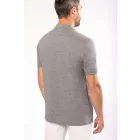 Kariban galléros póló Organic Piqué 180 melírozott szürke
