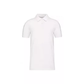 Kariban galléros póló Organic Piqué 180 fehér