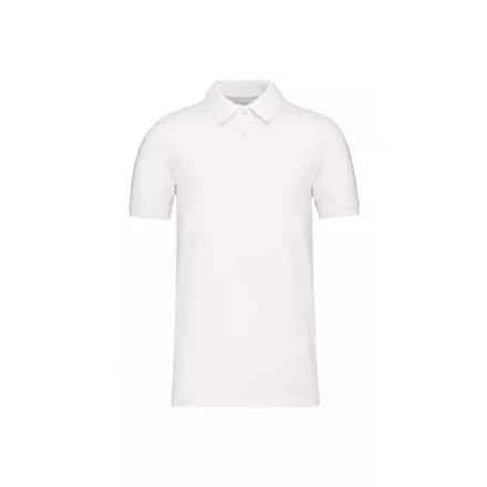 Kariban galléros póló Organic Piqué 180 fehér