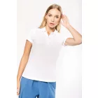 Kariban galléros női póló Organic Piqué 180 fehér