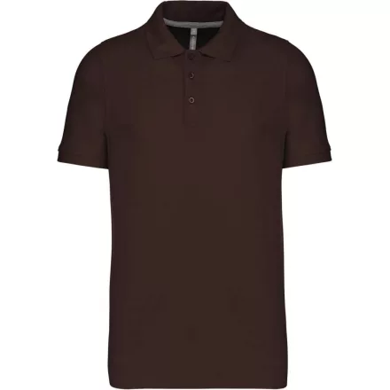 Kariban galléros póló Pique 220 csokoládébarna