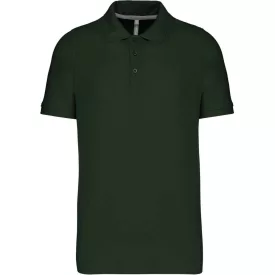 Kariban galléros póló Pique 220 erdész zöld