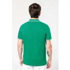 Kariban galléros póló Pique 220 fűzöld-világosszürke-fehér