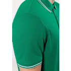 Kariban galléros póló Pique 220 fűzöld-világosszürke-fehér