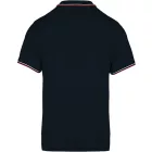 Kariban galléros póló Pique 220 tengerkék-piros-fehér