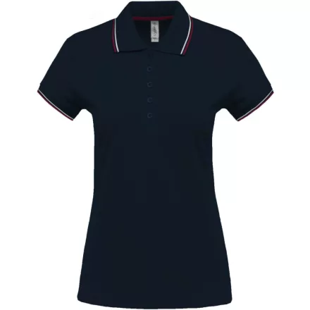 Kariban női galléros póló Pique 220 tengerkék-bordó-fehér