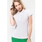 Kariban női galléros póló Pique 220 fehér-égszínkék-világosszürke