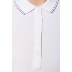 Kariban női galléros póló Pique 220 fehér-égszínkék-világosszürke