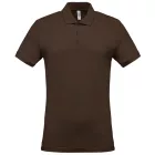 Kariban galléros póló Piqué 180 csokoládébarna