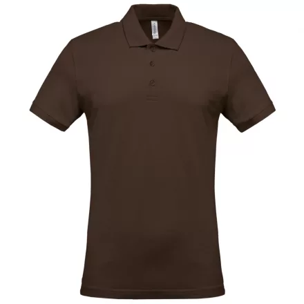 Kariban galléros póló Piqué 180 csokoládébarna