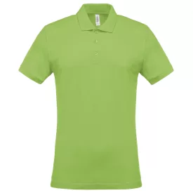 Kariban galléros póló Piqué 180 lime