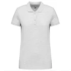 Kariban galléros női póló Piqué 180 melírozott hamuszürke