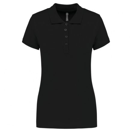 Kariban galléros női póló Piqué 180 fekete