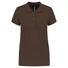 Kariban galléros női póló Piqué 180 csokoládébarna