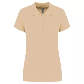 Kariban galléros női póló Piqué 180 homok