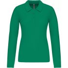 Kariban hosszú ujjú galléros női póló Pique 180 fűzöld
