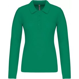   Kariban hosszú ujjú galléros női póló Pique 180 fűzöld