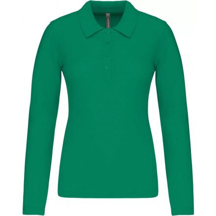 Kariban hosszú ujjú galléros női póló Pique 180 fűzöld