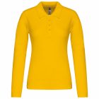 Kariban hosszú ujjú galléros női póló Pique 180 sárga