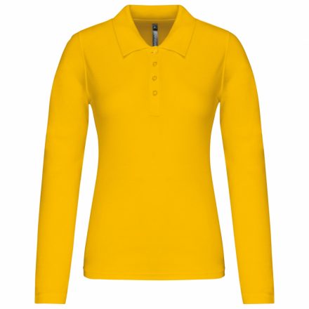 Kariban hosszú ujjú galléros női póló Pique 180 sárga