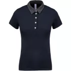 Kariban galléros női póló Two-Tone Jersey 180 tengerkék-melírozott sötétszürke