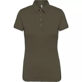 Kariban galléros női póló Jersey 180 khaki