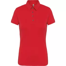 Kariban galléros női póló Jersey 180 piros