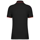 Kariban galléros póló Striped Pique 180 fekete-piros