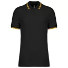 Kariban galléros póló Striped Pique 180 fekete-sárga