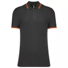 Kariban galléros póló Striped Pique 180 sötétszürke-narancs