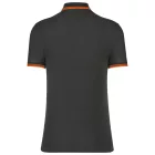 Kariban galléros póló Striped Pique 180 sötétszürke-narancs