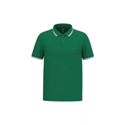 Kariban galléros póló Striped Pique 180 fűzöld-fehér