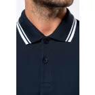 Kariban galléros póló Striped Pique 180 tengerkék-fehér