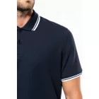 Kariban galléros póló Striped Pique 180 tengerkék-fehér