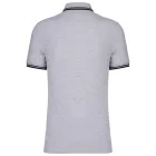 Kariban galléros póló Striped Pique 180 melírozott szürke-fekete