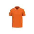 Kariban galléros póló Striped Pique 180 narancs-fehér