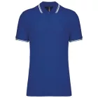 Kariban galléros póló Striped Pique 180 királykék-fehér