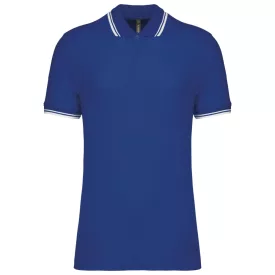   Kariban galléros póló Striped Pique 180 királykék-fehér